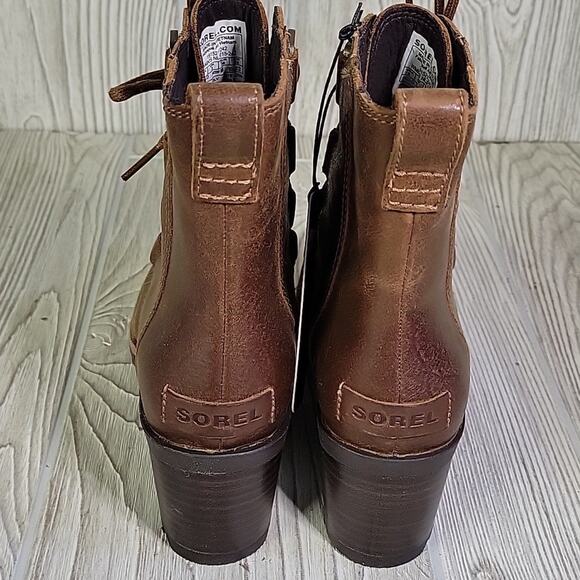 Sorel Cate Lace Up Leather Ankle Boots Womens Size 5 New In Box - Picture 7 of 14